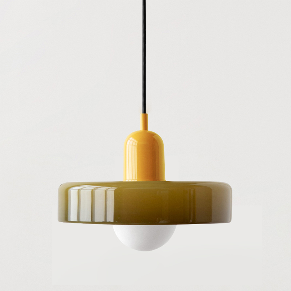 Bauhaus Colored Glass Pendant Light