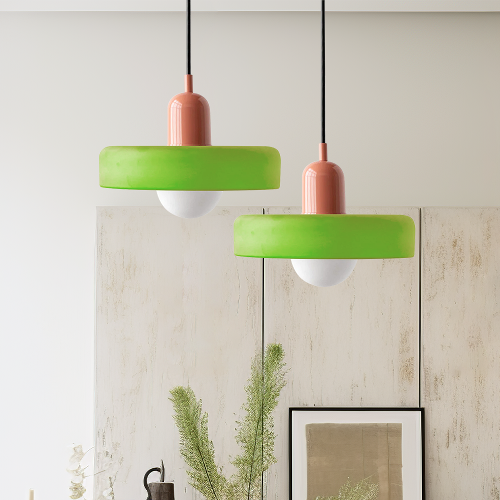 Bauhaus Colored Glass Pendant Light