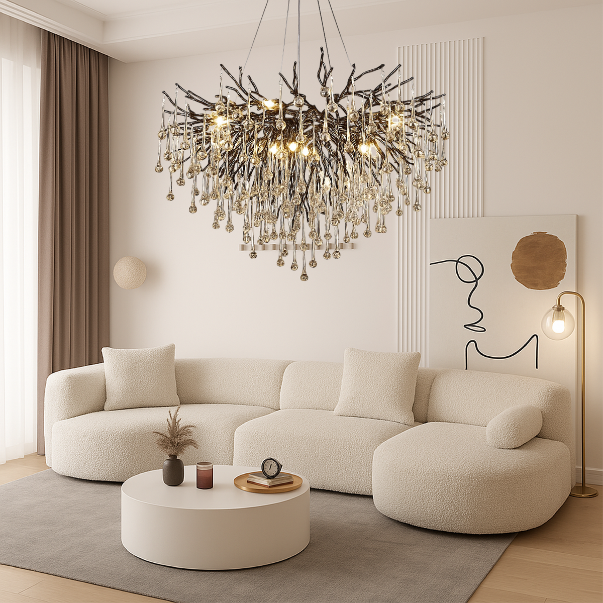 Raindrop Black Chandelier